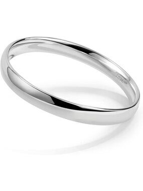 925 Sterling Silver Handmade Bracelet for Women - Glossy Minimalist Bangle